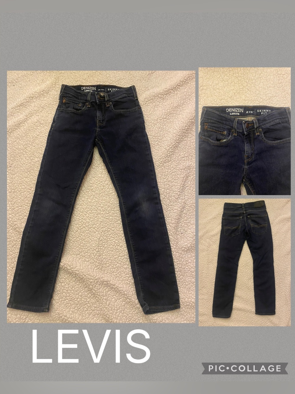 - Boys Levis skinny fit 216 denim size 10 regular dark wash